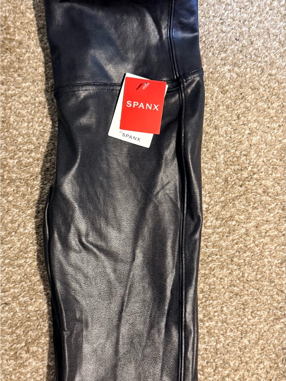 NWT Spanx Black Faux Leather Leggings